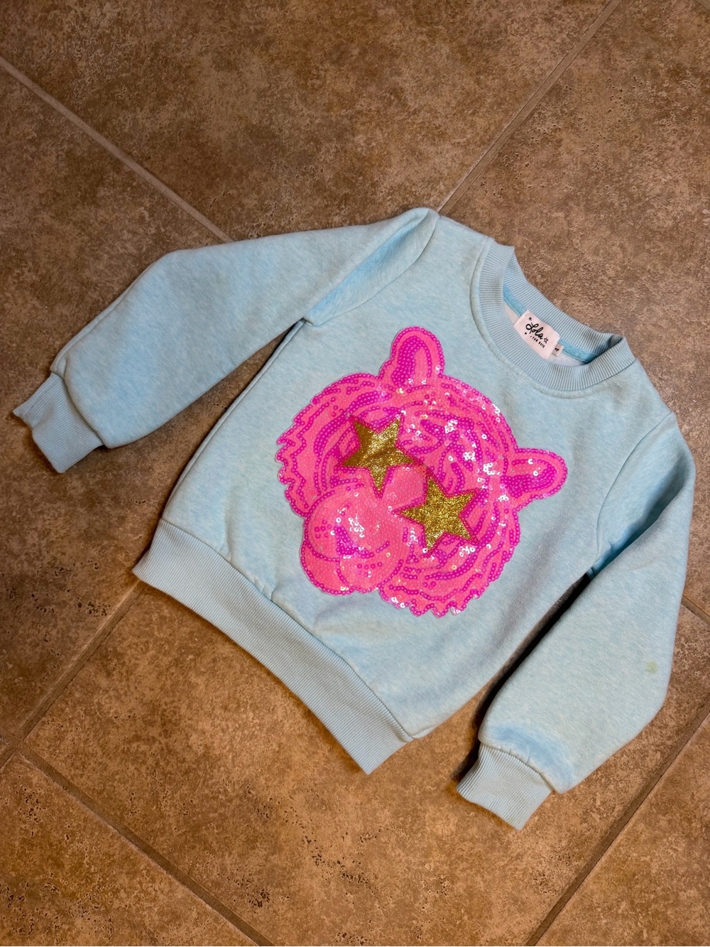 Lola + The Boys Sequin Tiger Sweatshirt Girls Size 4